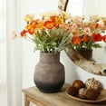 thumbnail image 2 of LuxenHome Brown Ombre Terracotta 9 Inch Round Vase, 2 of 9
