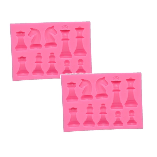 Oleegame 2PC Cookie Mold DIY Baking Mold Chess Cake Decorative Silicone Mold Pink