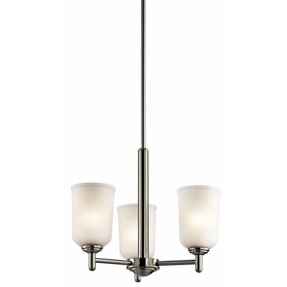 43670NI Kichler Lighting Shailene - 3 light Mini Chandelier - 17.5 inches wide-Brushed Nickel Finish -Traditional Installation