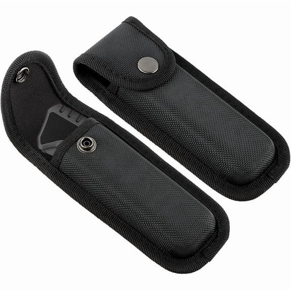 2Pcs Nylon Pocket Knife Sheath with Carabiner and Belt Loop, 5.5 Inch Folding Knife Holster Multitool Pouch, Portable Pocket Knife Holder Outdoor for Hiking, Camping, Fishing