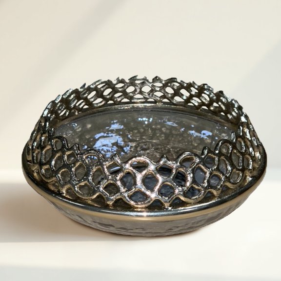 Bathroom Soap Dish - Decorative Gold Finish Design and Textured Black Luster for Scrubbers Sponges Shower Kitchen Bath Decor Accessory Countertop Vanity Housewarming Gift
