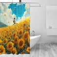 thumbnail image 2 of Rateoe Clear Sky Sunflower Shower Curtain - Fancy Bathroom Shower Curtain Sets - Waterproof Shower Curtain with Hooks with 12 Plastic Hooks 72x72 Inches, 2 of 5