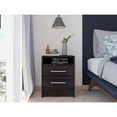 thumbnail image 2 of Depot E-Shop Leyva Nightstand with 2 Drawers and Open Shelf, Black, 2 of 8