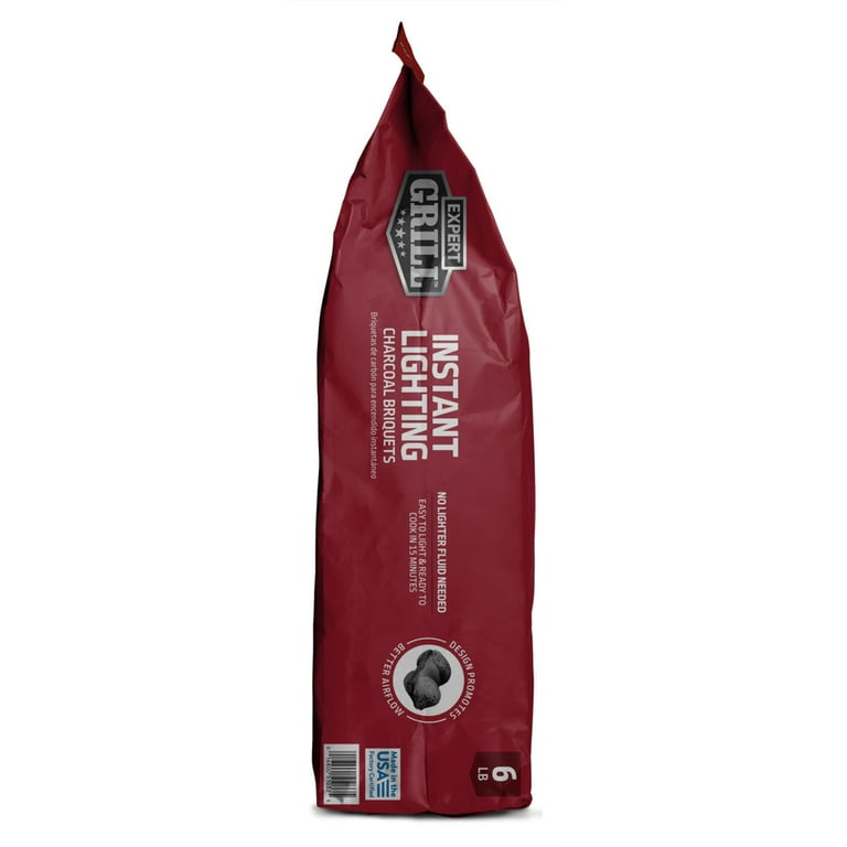 Expert Grill Instant Charcoal Briquets, Charcoal Grill Briquettes, 6 Lb