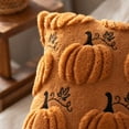 thumbnail image 4 of Halloween Pillow Covers Embroidered Pumpkin Design Fall Pillow Covers Soft Plush Accent for Halloween Decor Home Living Room 1 Pack, 4 of 7
