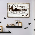thumbnail image 3 of Mom's Best Letreros metálicos de hojalata con texto "Feliz Halloween" para dormitorio y sala de estar, 3 of 8
