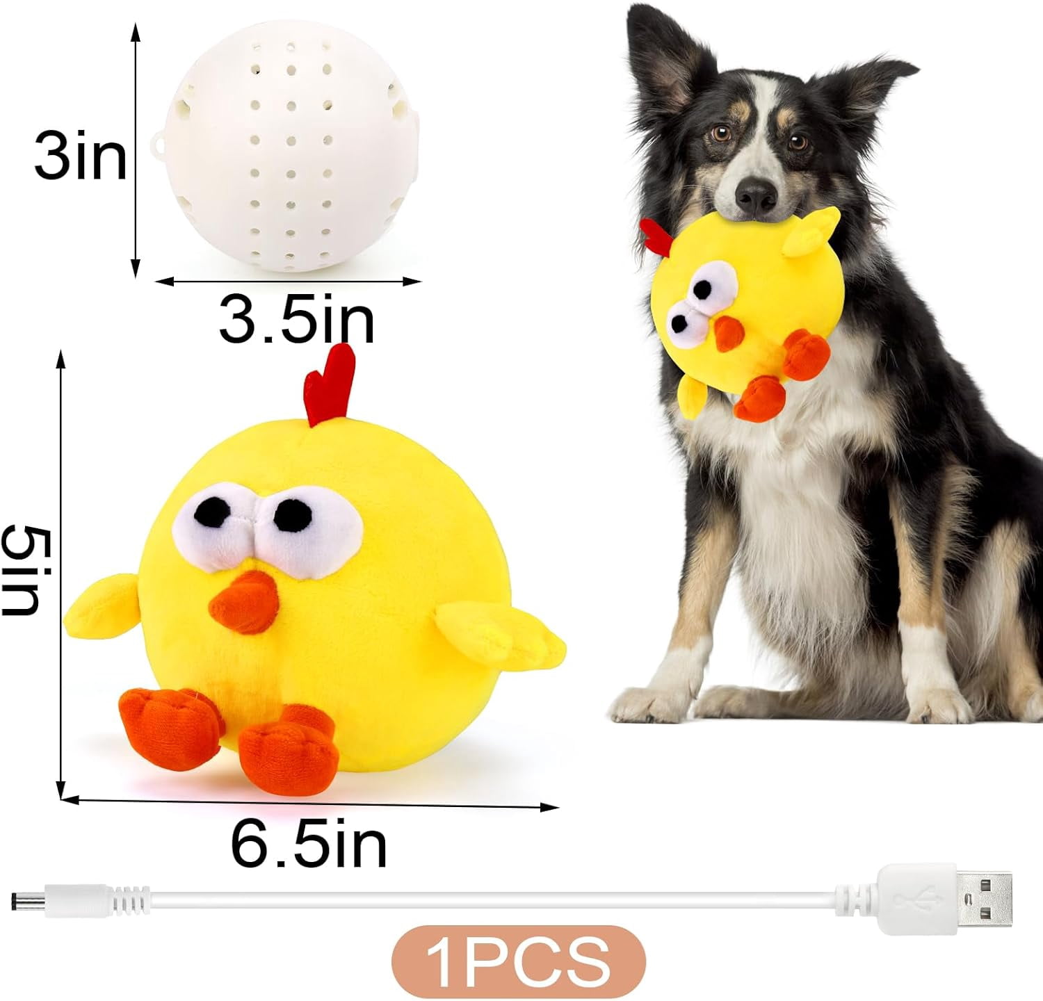 ZOSE Interactive Dog Toys, Crazy Jumping Chicken Dog Toy with Recording and Music Modes, Rechargeable Moving Squeaky Dog Toys for Small/Medium/Large Dogs to Keep Them Busy