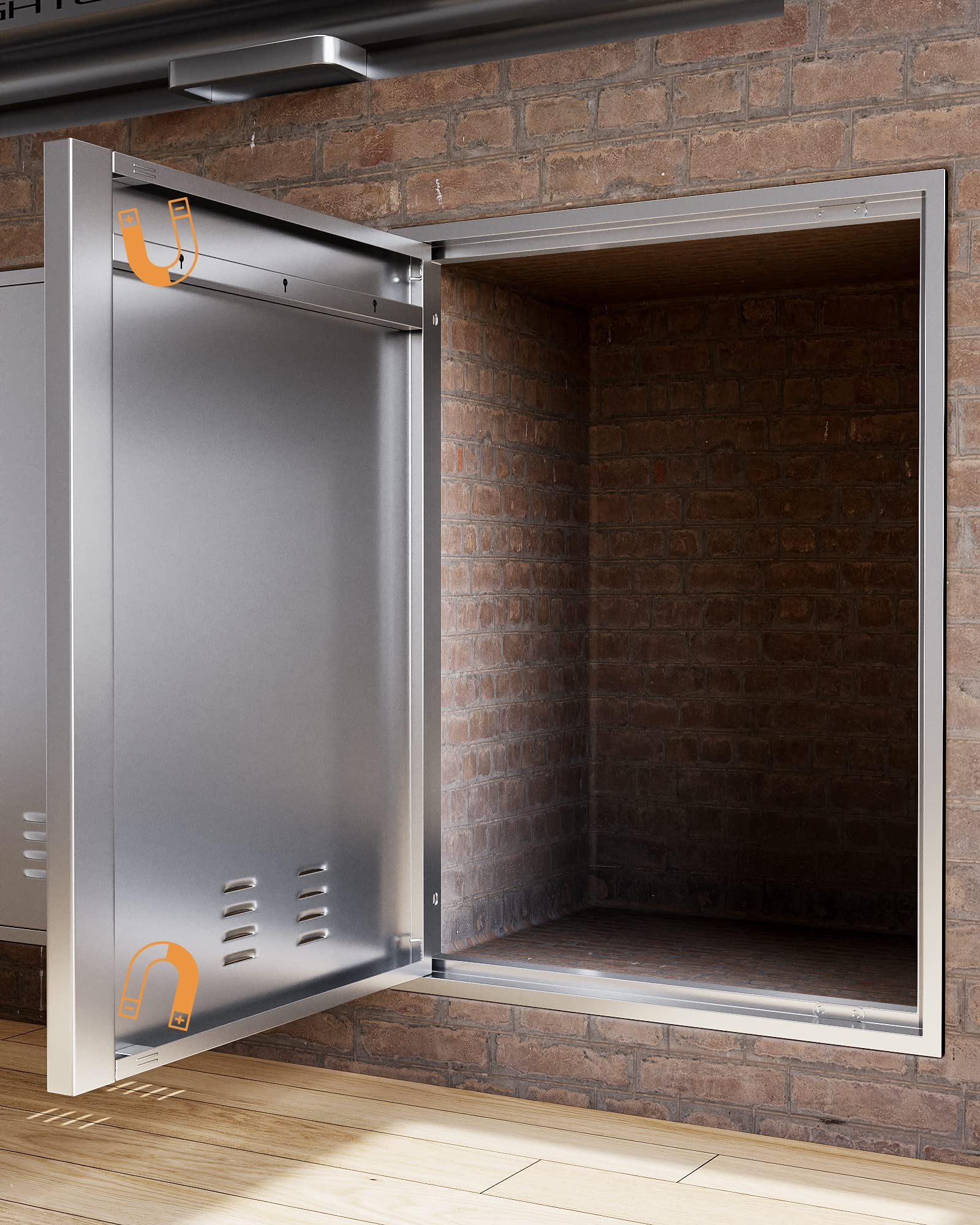 GymChoice BBQ Access Door,20" H x 14" W Vertical Island Door with Vents