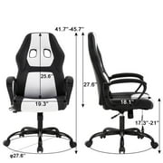 NiamVelo PC Gaming Chair Massage Office Chair Adjustable PU Leather Gamer Chair with Lumber Support for Adults and Kids , Black