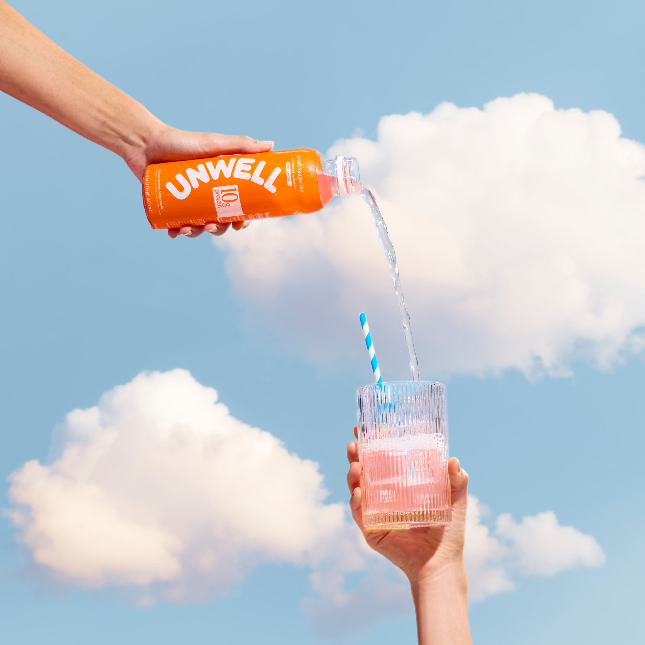 UNWELL Hydrate and Protein Peach Tangerine 12x16.9floz Bottles