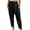 Black, variant on WREESH Womens Business Casual Pants Fashion High Waist Waist Zipper Straight Leg Solid Color Versatile Casual Pants Olive Green