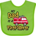 thumbnail image 3 of Inktastic My Dad is a Firefighter with Fire Truck Boys or Girls Baby Bib, 3 of 4