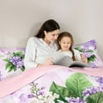 thumbnail image 5 of Homewish Purple Watercolor Flower Bedding Comforter Set, Dreamy Farmhouse Floral Twin Comforter Sets, Teens Adult Girls Women Reversible Bedding Set, Super Cozy Room Decor, 2-Piece, 5 of 8