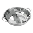thumbnail image 5 of Stainless Steel Hot Pot W/ Divider Round Shabu Pot & Glass Lid, 5 of 14
