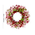 thumbnail image 3 of 20 Inch Valentine'S Day Pink Forsythia Flowers Heart Shaped Berries Green Leaves For Festive Front Door Decoration, 3 of 6