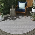 thumbnail image 2 of SAFAVIEH Milos Salvador Geometric Indoor/Outdoor Area Rug, Grey, 6'7" x 6'7" Round, 2 of 9