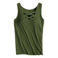 thumbnail image 3 of Women Built-in Bra Tank Tops Under Tank Tops for Women Women's Sleeveless Tops Sleeveless Shirts Fitted Tank Tops for Women Workout Crop Tops Adjustable Spaghetti Strap Tank Tops Green 4XL, 3 of 7