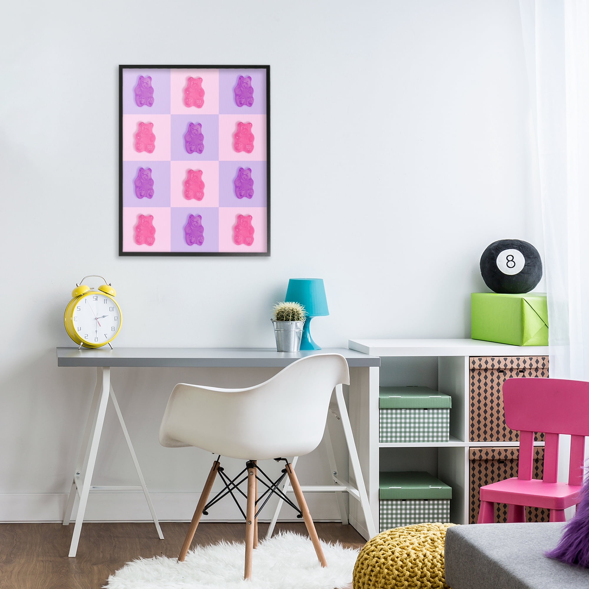 Stupell Industries Pink & Lilac Candy Bears Black Framed Giclee Art, design by LISH Creative