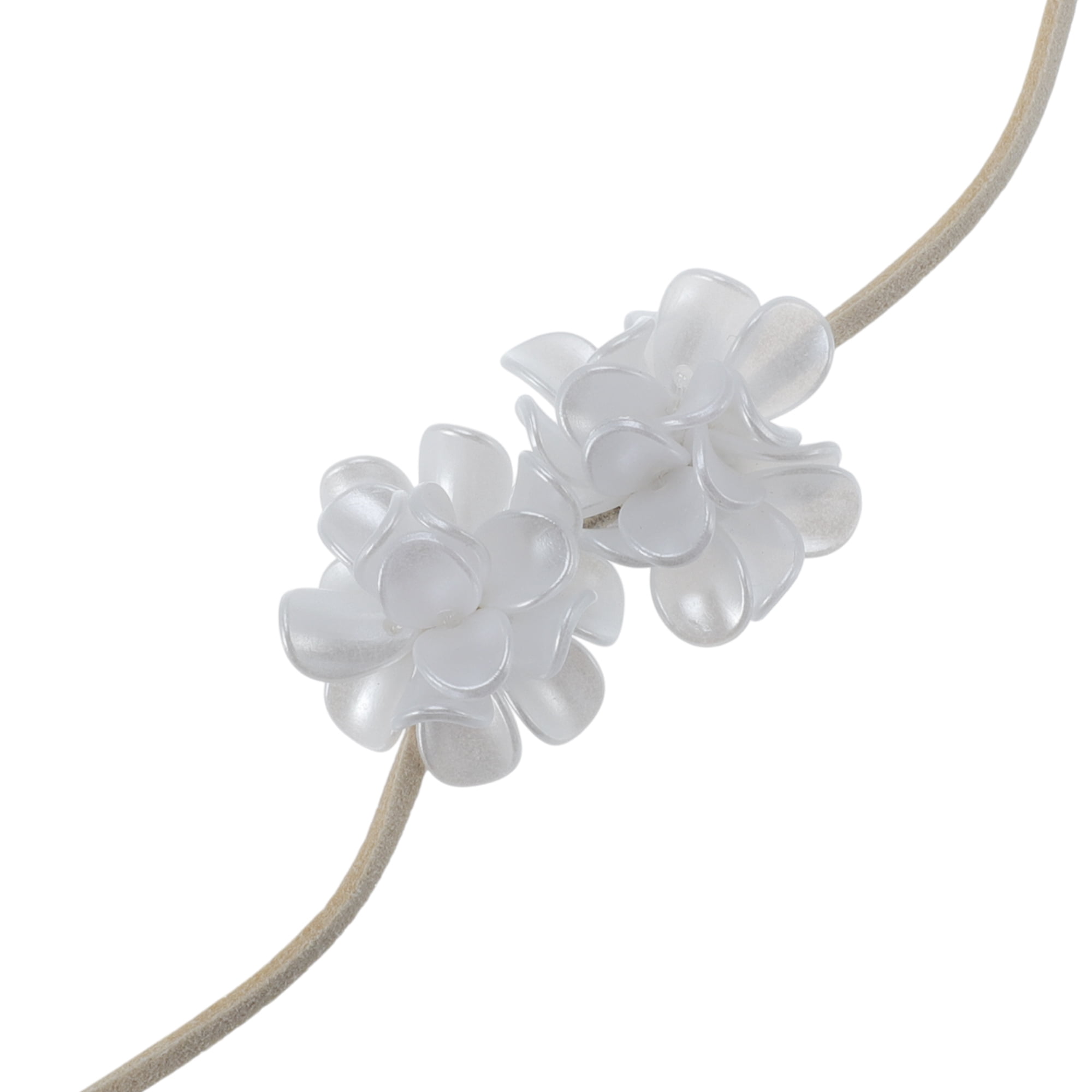 Unique Bargains Adjustable Flower Straps Choker Lacquer White [Adjustable Flower Straps]
