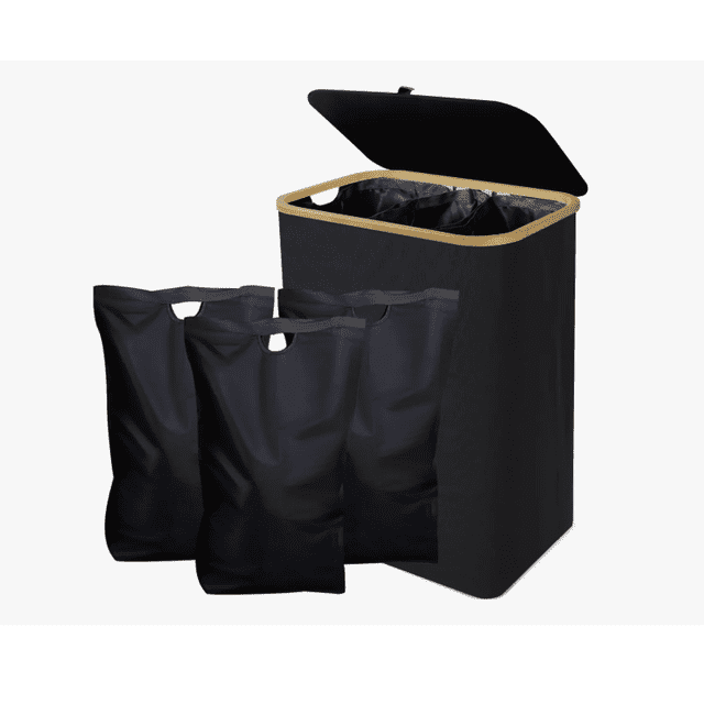 Cesta De Ropa Sucia Con Tapa Y 3 Bolsas Grande