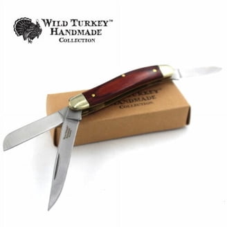 Wild Turkey Handmade Bone Handle Gentleman's Trapper Flip Knife