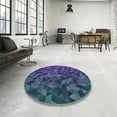 thumbnail image 3 of Ahgly Company Indoor Round Patterned Purple Abstract Area Rugs, 4' Round, 3 of 6