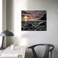 thumbnail image 4 of Orinice Black and White Picture, Sea Sunset Beach Wall Art, Seascape Zen Prints, Sunrise Wall Picture, Ocean Canvas Print for Decoration, Sunset Beach art print, Art Print, Decor 20x16in, 4 of 6