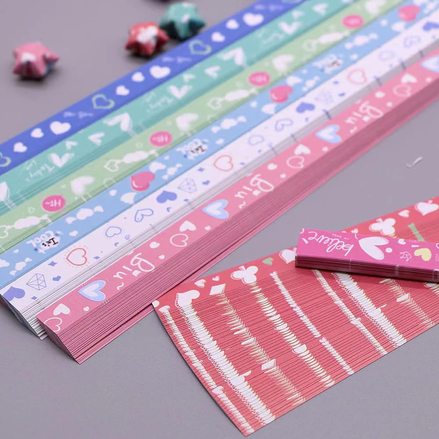 Lot De 540 Feuilles De Papier Origami Avec 12 Constellations Porte-bonheur Et Galaxie, 8 Motifs Différents De Beau Ciel étoilé Pour Loisirs Créatifs, Papier Pliable En Forme D'étoile Pastel (A