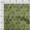 thumbnail image 1 of oneOone Silk Tabby Olive Green Fabric Geometric|Leaves & Floral Block Diy Clothing Quilting Fabric Print Fabric By Yard 42 Inch Wide, 1 of 4