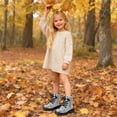 thumbnail image 3 of lnmuld Kids Winter Boots,Cozy Winter Ankle Boots for Girls with Flexible Soft Sole Durable Non- Traction Ideal for Outdoor Activities and Everyday Casual Wear Size:13, 3 of 9