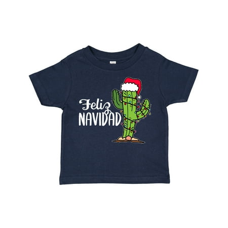 

Inktastic Feliz Navidad Christmas Cactus in Santa Hat Boys or Girls Toddler T-Shirt