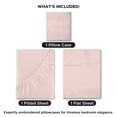 thumbnail image 2 of ROYALE LINENS - 3 Piece Twin Bed Sheet - Soft Brushed Microfiber 1800 Bedding Set - 1 Fitted Sheet, 1 Flat Sheet, 1 Pillow case - Wrinkle & Fade Resistant Luxury Twin Size Sheet Set (Pink, Twin), 2 of 9