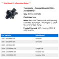 thumbnail image 2 of Thermostat - Compatible with 2006 - 2016 BMW Z4 2007 2008 2009 2010 2011 2012 2013 2014 2015, 2 of 2