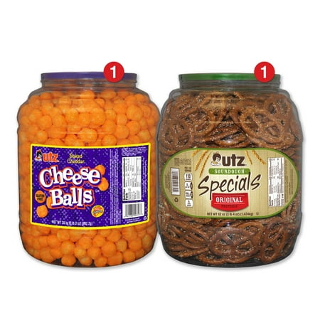 Utz Snack Barrel Variety Pack, Cheeseballs & Sourdough Special (Best Cheese Sauce For Pretzels)