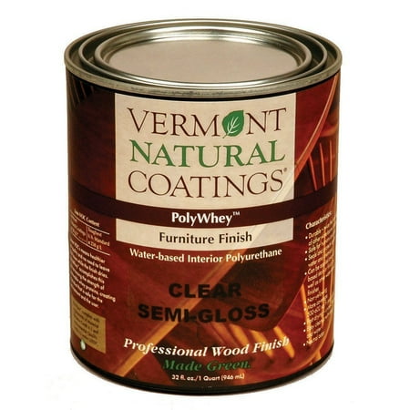 Pole Finish - Poly Whey Furniture Finish, Clear Satin Finish, 1 Quart, Clear Finish seals & protects against scratches By Vermont Natural Coatings Ship from US