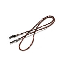 CCOCC Glasses Strap,Adjustable PU Leather Eyeglass Chains for Women,Soft Silicone Temple Tips Sunglasses Strap,Brown