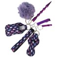 thumbnail image 1 of Safety Keychain Set Portable Faux Leather Wristlet Keychain Pendant Keychain, 1 of 4