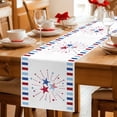 thumbnail image 5 of Independence Day Table Runner 48 Inches Long Farmhouse Dress Scarves, 4th of July Red Blue Striped Stars Patriotic Dining Tablerunner for Coffee Table/Kitchen Island/Party Décor, 13" x 48", 5 of 8