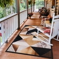 thumbnail image 5 of Toyoso 3x5 Modern Geometric Area Rug, Brown and Grey Abstract Rug, Medium Machine Washable Non-Slip Accent Mat, 0.25 inch Low Pile Stain Resistant Rug for Hallway and Bedroom, 5 of 7
