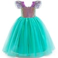 thumbnail image 7 of Little Girls Mermaid Princess Dress with Accessories Dressed Up Party for 3-8Y, 7 of 7