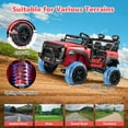 thumbnail image 5 of Farmdex 4WD 24V Ride on Cars with Remote Control, 2 XL Seaters, 9AH Electric Battery Powered Toys Car w/ 4 Wheels Spring Suspension, Bluetooth Music, LED Lights, 3 Speeds, Red, 5 of 10