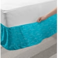 thumbnail image 2 of Nautical Blue Bed Skirt, Monochrome Simple Design of Waves Deep Ocean Marine Life Love, Elastic Bedskirt Dust Ruffle Wrap Around for Bedding Decor, 4 Sizes, Sea Blue Pale Sky Blue, by Ambesonne, 2 of 2