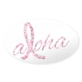 thumbnail image 1 of CafePress - Pink Ribbon Plumeria Flowers Aloha Sticker - Sticker (Oval), 1 of 1