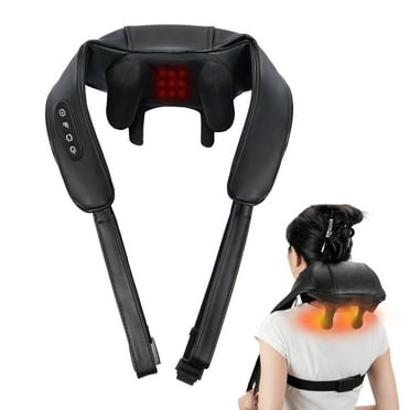 RUTAWZ Neck and Shoulder Massager with Heat - Shiatsu Deep Tissue Massage for Pain-Relief, Cordless & Portable