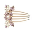 thumbnail image 1 of Ofertas Únicas 1 Pc Peine de Inserción para Mujeres con Dos Flores para Cabello Lacio, Grueso, Ondulado y Rizado de Aleación con Rhinestones Morado, 1 of 3