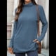 thumbnail image 5 of Camiseta Holgada de Larga con Cuello Alto y Estampado Geométrico de Jacquard para Mujer, Otoño e Invierno. Azul Oscuro XXL, 5 of 10