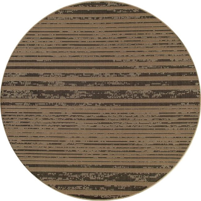 30836 Tapis d'Art 7 Pieds Collection Plymouth Complet Tapis Rond Tissé Intérieur & Extérieur, Beige