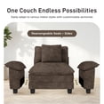 thumbnail image 2 of Sophia&William 123.6"L Modular Sectional Sofa Sets, Modern Chenille Couch 4-Seat Deep Sofa 3 Pillows & Ottomans for Living Room,Grayish Brown, 2 of 9