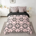 thumbnail image 2 of Erosebridal Baroque Gothic Print Bedding Twin Size,Pink Boho Floral Comforter Sets with Sheets,Kawaii Bow Bowtie Bedding Sets Twin Size,Super Cozy Room Decorative Reversible,7pcs, 2 of 7