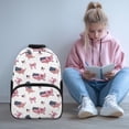thumbnail image 2 of KEIAHUAN Pink Bow Girls School Backpack, Large Capacity 17 Inch American Flag Student Bag with Breathable Mesh Straps Fits 14 Inch Laptop, Built-in Zipper Bookbag for Boys Kids Elementary Daily Use, 2 of 7